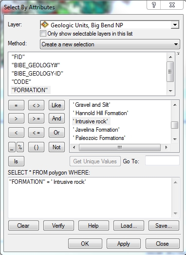 Select by Attribute window